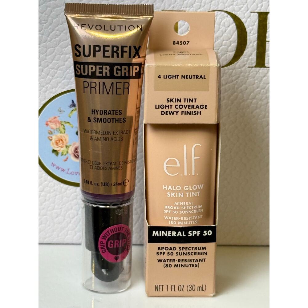 Revolution & e.l.f. 2 piece Primer & Skin Tint BUNDLE-See Description-NEW in Box
